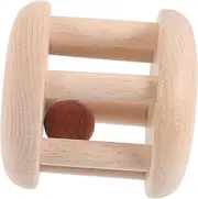 HEALSOPTHY 1Pc Wooden Rattle Roller Bell for Lightweight Portable Snowman Design Fine Motor Learning Sensory Development Shower Present for Years Old