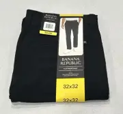 Banana Republic Men's Flat Front Pants, Black, Size 32X32