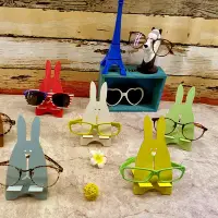 在飛比找Yahoo!奇摩拍賣優惠-支架 兔子眼鏡支架展示架展柜裝飾道具擺件店面飾品創意木質展架