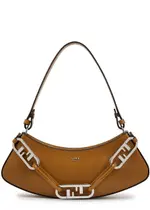 Fendi O'Lock Leather Top, Top Handle Bag, Bag, Brown, Zip-Fastening One Size
