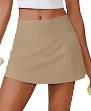 [PINSPARK] Womens Tennis Skirt High Waisted Golf Skort with 2 Pockets Stretchy Athletic Skirts for Workout Pickleball Running