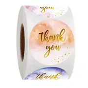 Colorful round "thank you" sticker seal label paper roll packaging decoration handmade thank you sticker