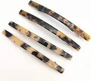 4 Pack 4 Inches Elegant Automatic Hair Clip Long and Thin Handmade Celluloid Onyx Hair Clip Barrette Ponytail Holders for Women Girls