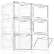 6 Pack Stackable Storage Bins with lids, 19Qt Plastic Bins for Storage, Close...