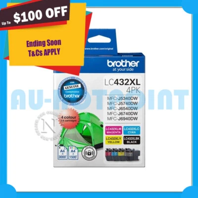 Brother Genuine LC432XL4PK Ink Set for MFC-J6540DW/MFC-J6740DW/MFC-J6940DW 3K