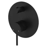 Fienza Kaya Diverter Mixer Dress Kit Large Round Plate Matte Black D228102B
