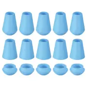 16Pcs Plastic Cord Lock Bell End Stopper Cord End Lock Rope Fastener, Light Blue