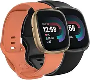 Anuoli Band Compatible With Fitbit Versa 4 Bands for Women Men, Soft Silicone Replacement Band for Fitbit Versa 4, Versa 3, Sense, Sense 2 Smartwatch.