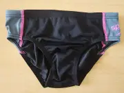 Speedo Boys Kids First Slice Swim Briefs Swimwear size 8 Colour Black Grey