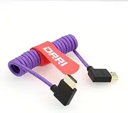 DRRI 8K/60Hz 4K/120Hz 48Gbps HDMI 2.1 Ultra High-Speed Braided Coiled Cable for Sony A7III a7s3, Atomos Ninja V