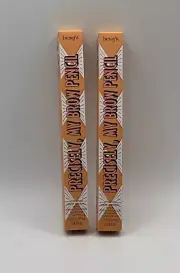 NEW 2X Benefit Precisely My Brow Pencil 4 Warm Deep Brown Travel SZ 0.0009oz EAC