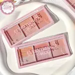 ANNASUN 3 色奶茶杏色腮紅盤自然微光眼影面部輪廓陰影橙桃色 LONG-LASG ROUGE COSMETICS