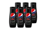 6x Sodastream 440ml Pepsi Max No Sugar Soda Sparkling Water Syrup Mix Makes 9L