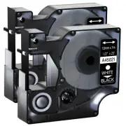 2PK White on Black Label Tape For DYMO D1 45021 LabelManager 210 350 1/2''x26.2'