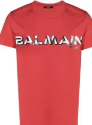 Balmain men’s Logo Tee Red Men’s Small NWT