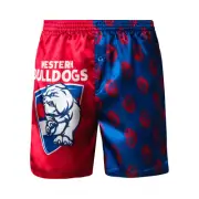 Western Bulldogs AFL AF9263 Boys Team Logo Printed Satin Boxer Shorts New