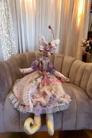 Cynthia Rowley Easter Elf Bunny Shelf Sitter Doll 30" Tabletop Spring Home Decor