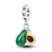 925 Sterling Silver Avocado Pendant Fits Bracelet Healthy Charm For Women