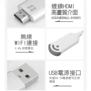 手機轉HDMI無線視訊轉接線 手機接電視 WIFI連接 安卓蘋果手機轉電視 現貨 蝦皮直送