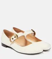 [Chloe] Chloé Polly leather Mary Jane flats AU 4.5 white