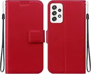 Compatible with Samsung Galaxy A73 5G Flip Kickstand case Cover,Compatible with Samsung Galaxy A73 5G Magnetic Wallet Case Red
