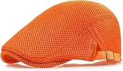 [Xinveen] Men's Mesh Cap Breathable Summer Newsboy Hat Adjustable Beret Ivy Cap Irish Cabbie Driving Hunting Hats