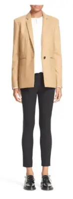 NWT! RAG & BONE BLACK LEATHER TUXEDO STRIPE HIGH WAISTED CROP SKINNY PANTS 4