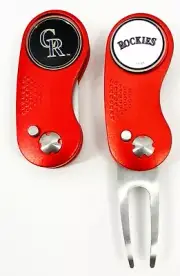GOLF SWITCHBLADE Colorado Rockies DIVOT REPAIR TOOL + Ballmarker Red