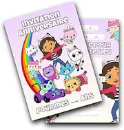 RXLITE Creative Premium Cat Invitation Kit Complete Set with Cards, Scratch Stickers, Envelopes, Cute and Colourful Design for a Magical, Creative Birthday Party