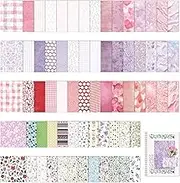 JIEYUMAO 69 Sheets Handmade Scrapbook Paper, 2 Sizes Textured Scrapbook Paper and Mesh Fabric Assorted Set, Multicolor Textured Paper Assorted Set Mixed Special Paper for DIY Craft