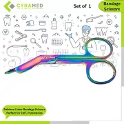 Cynamed Rainbow Lister Bandage Scissors Perfect for EMT, Paramedics, First Aid