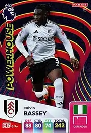 Panini Premier League 2024 2025 Calvin Bassey Powerhouse Trading Card.