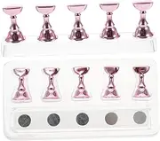 BAZEITFLOW 2sets Acrylic Nail Tips Holder Magnetic Nail Art Practice Stands for Display and Training Comfortable Stable Base Salons and Home Use