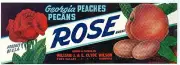 ROSE BRAND PEACHES GEORGIA PEACHES FT. VALLEY, GA. CRATE LABEL