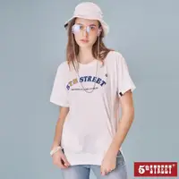 在飛比找momo購物網優惠-【5th STREET】女美式拉克蘭袖短T-白色