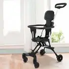 Infant Pram Travel Stroller, Portable Adjustable with Pad, Folding Lightweight