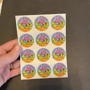 VTG 80s TREND Scratch & Sniff Stinky Sticker Sheet OUT OF SIGHT Birds Bubble Gum