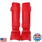 Wesing Karate Shin Instep Guard WKF Karate Shin Pad (Red,XL)