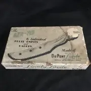 Vintage Aer-Flo 6 PINK Dupont Lucite Individual Fruit Knives Orig Box