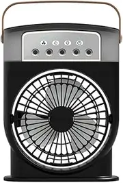 [Lazycloud] Air Conditioner Fan USB Personal Air Cooler Mini Humidifier Misting Fan with 7 Colors LED Lights Portable Fan-Black