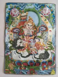 在飛比找樂天市場購物網優惠-宗教佛像 刺繡版畫 西藏唐卡刺繡畫 織錦布畫絲織畫 財寶天王