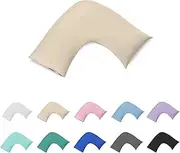 100% Cotton 300TC V Shape/U Shape/Boomerang/Tri Pillowcase/Maternity Support - Percale - Envelope Style Machine Washable (Linen)