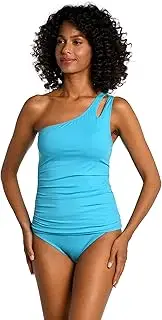 [La Blanca] Women's Island Goddess One Shoulder Keyhole Tankini Swimsuit Top