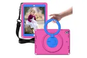 Handle Shockproof EVA Tablet Case for iPad 6th/5th Gen Air 2/Pro 9.7 inch with Screen Protector & Shoulder Strap-Rose