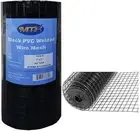 Black PVC Coated Welded Wire Mesh Garden Economy Fence 24 Inch X 50 Foot-1 Inch
