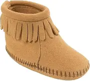 [Minnetonka] Back Flap Bootie (Infant/Toddler),Tan,1 M US Infant