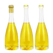 Clear Glass Bottles 25 oz - 750 ml Set of 3 for Hot Sauce Oil Jam Lemonade