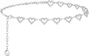 [AWAYTR] Heart Chain Belts for Girls - Rhinestone Silver and Gold Metal Waist Belt for Flower Girl Dresses Jeans