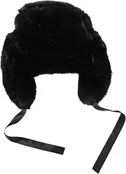[COSMEVIVI] Unisex Thick Faux Fur Beanie Hat Ears Warm Cap for Men Women Outdoor Sports Casual