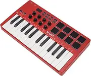 M-VAVE SMK-25RD - 25 Key USB MIDI Keyboard Controller with 8 Backlit Drum Pads, Bluetooth, 8 Buttons, Professional Dynamic Buttons, Red ​
